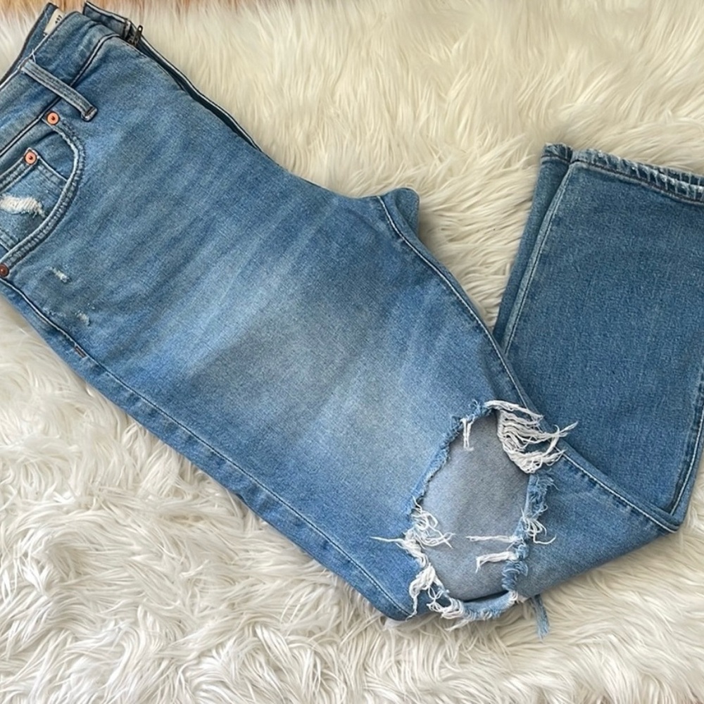 Madewell Blue Boyfriend Jeans Distressed Casual
